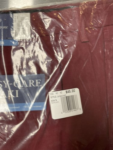 36 X 34 Croft and Barrow Pleated Wine Colored Khakis