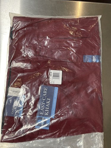 36 X 34 Croft and Barrow Pleated Wine Colored Khakis