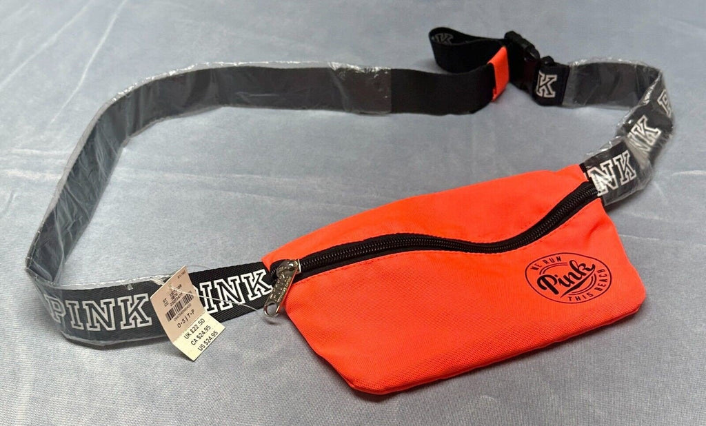 Victoria's Secret Pink Vibrant Orange Coral Side Bag Fanny Pack Running Bag NWT