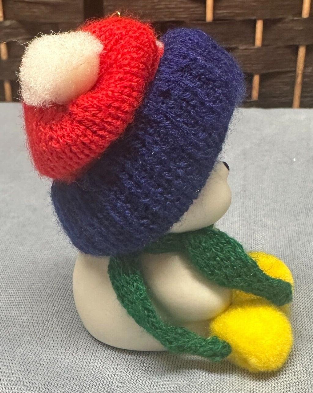 Vintage Giftco Christmas Porcelain Bell Ornament Snow Bells Snowman with Candy
