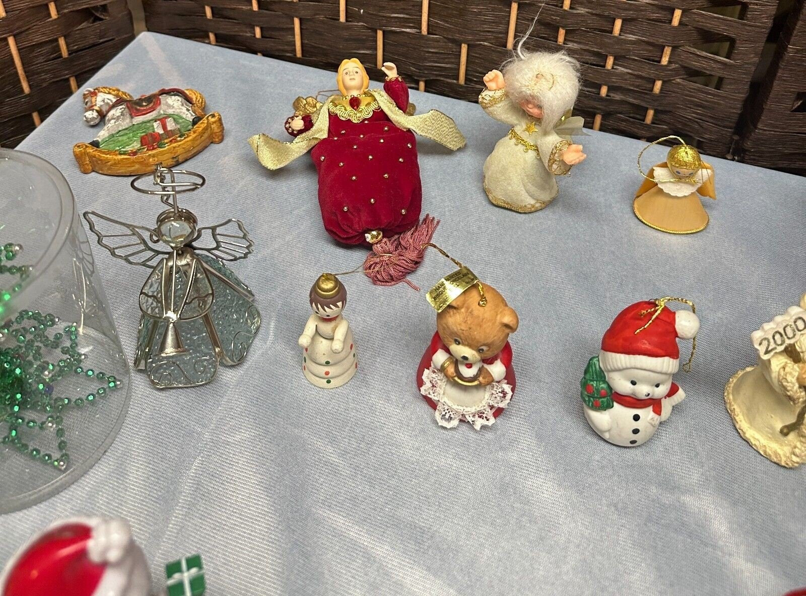 Lot 20+ Vtg Christmas Ornaments Wood Glass Metal Plastic Estate Collection