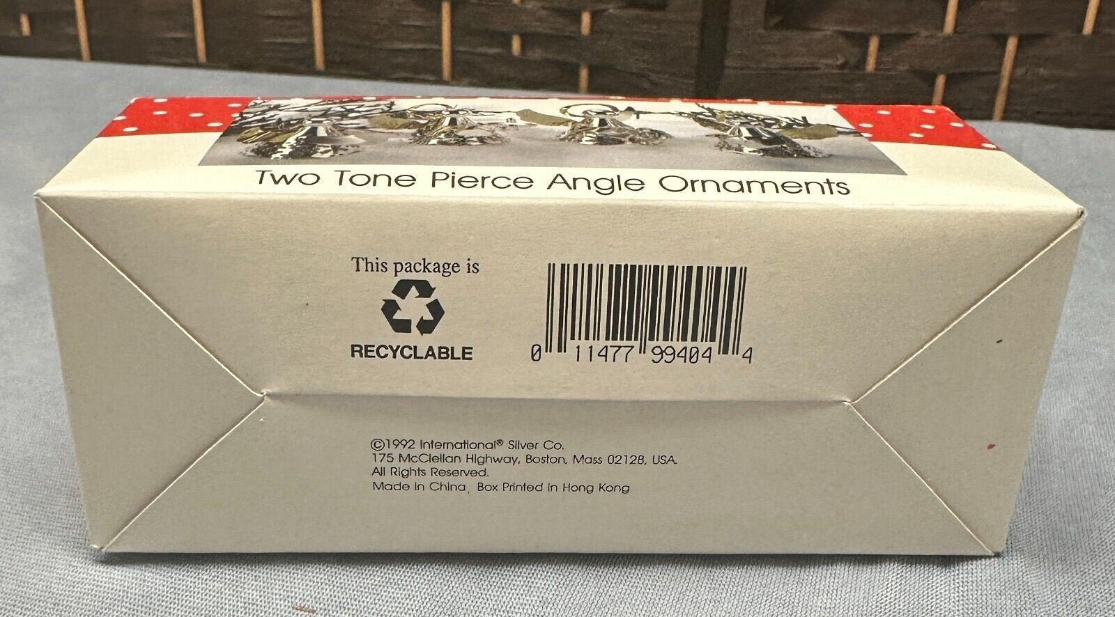 1992 International Christmas 4 Two Tone Silver Pierce Angle Angel Ornaments wBox