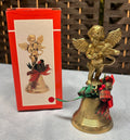 Vintage Brass Angel Bell The Connoisseur Collection AMC NY Taiwan Violin Xmas