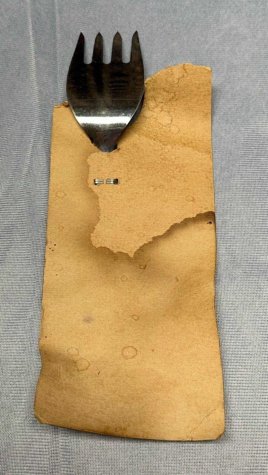 Vintage Ekco Stainless Steel 4 Prong Meat Fork Concave Handle /w Packaging