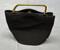 Vintage 60's Deco Black /w Gold Handle & Latch Womens Purse - Bakelite? Lucite?