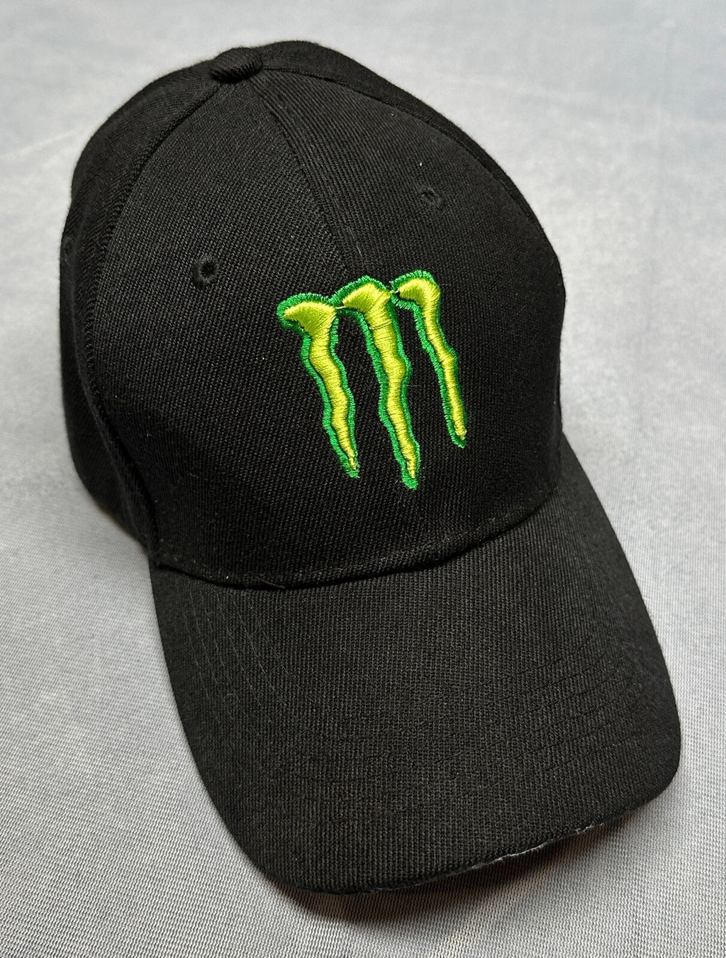 Black Vintage Adjustable OSFM Monster Energy Drink Hat Cap /w Logo Wool Acrylic