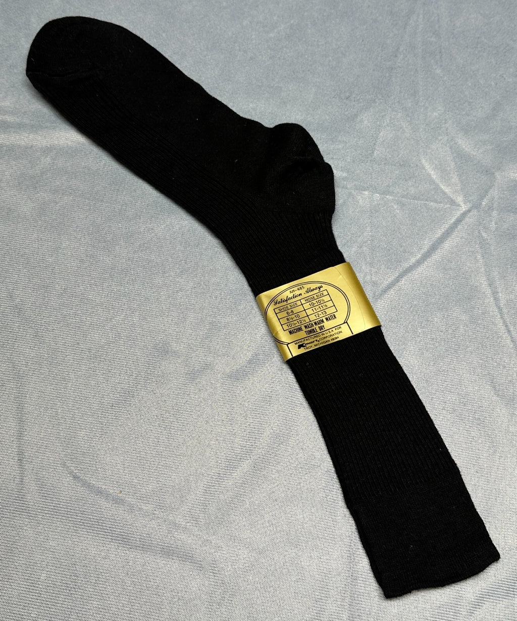 Vintage Mens Dress Slack Socks English Rib 10-10.5 Kmart Black 1 Pair Troy USA