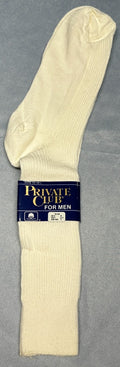 Vintage Private Club Stretchy Cotton Mens White Socks 10-10.5 Combed Cotton NWT