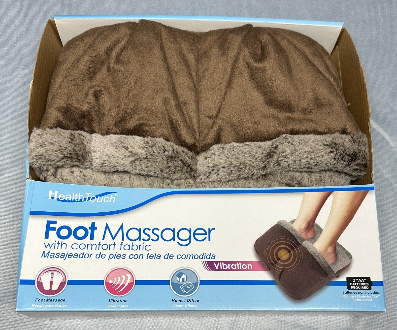 Luxury Vibrating Home & Office Foot Massager in Brown by Health Touch NIB Pamper