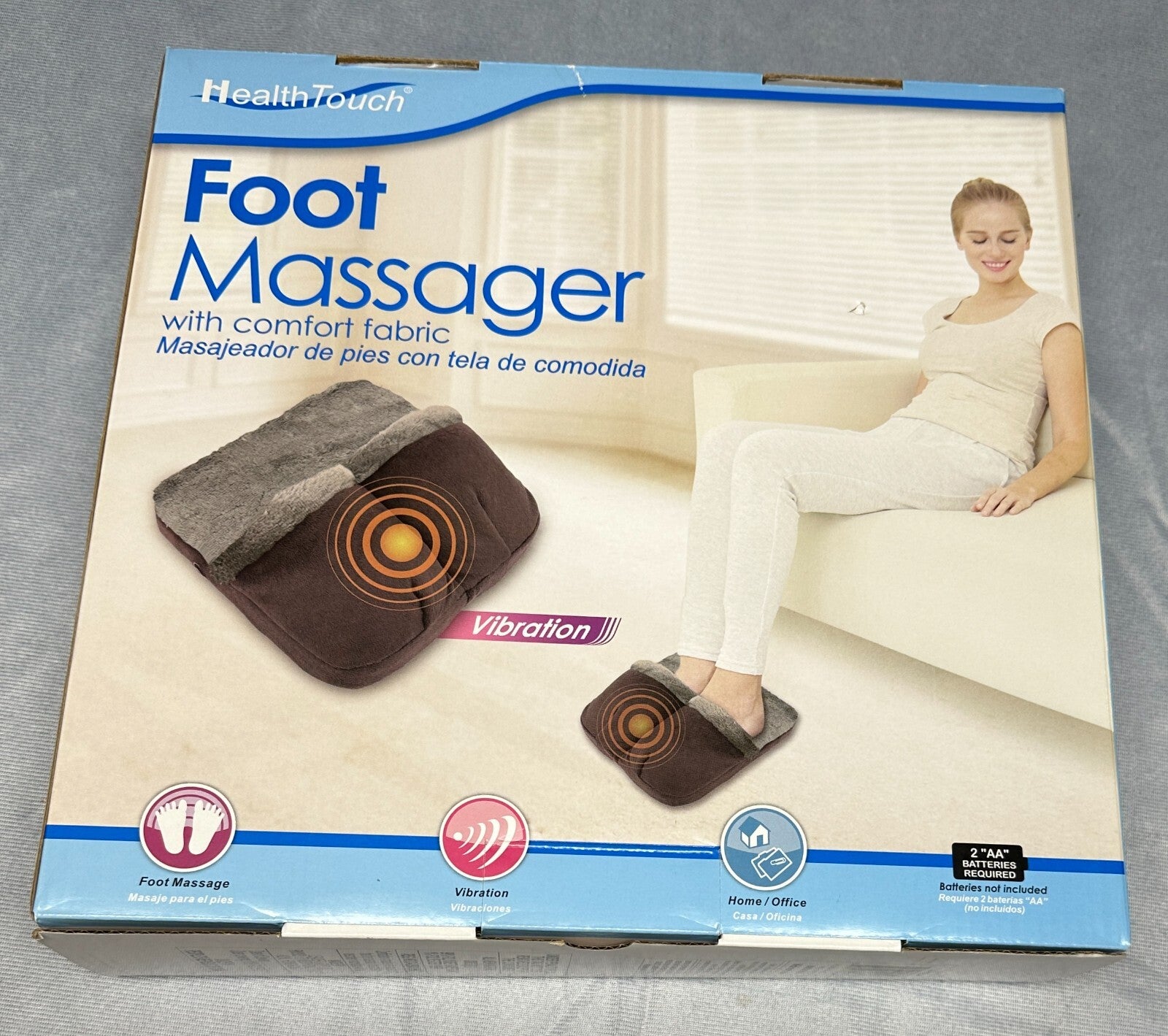 Luxury Vibrating Home & Office Foot Massager in Brown by Health Touch NIB Pamper
