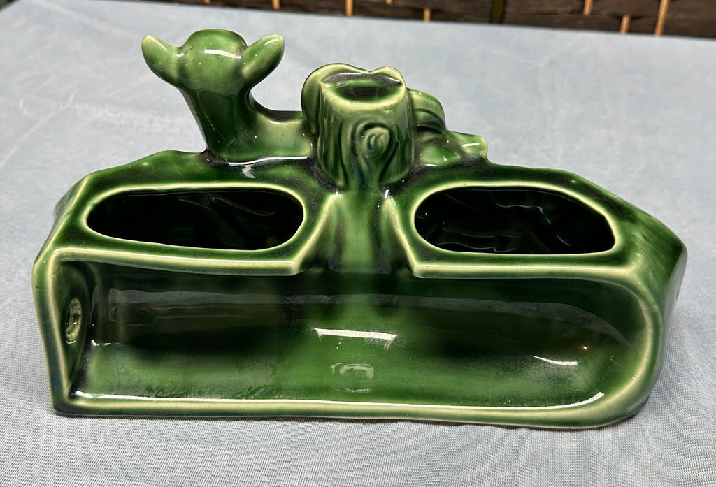 Vtg Deer Gazelle TV Light Bulb Planter All Original 5x10.25" Green Mid Century