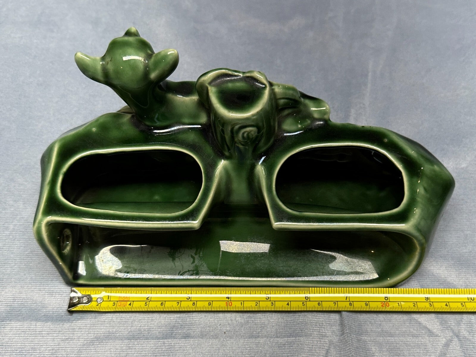 Vtg Deer Gazelle TV Light Bulb Planter All Original 5x10.25" Green Mid Century