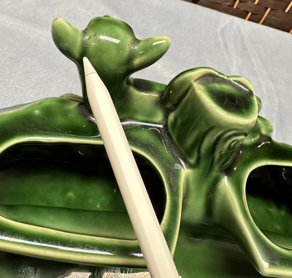 Vtg Deer Gazelle TV Light Bulb Planter All Original 5x10.25" Green Mid Century