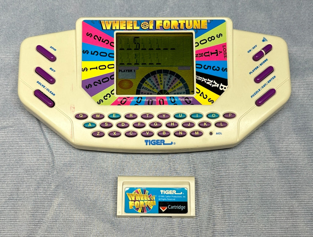 1995 Vintage Wheel of Fortune Handheld Game Tiger Electronics /w Cartridge WORKS