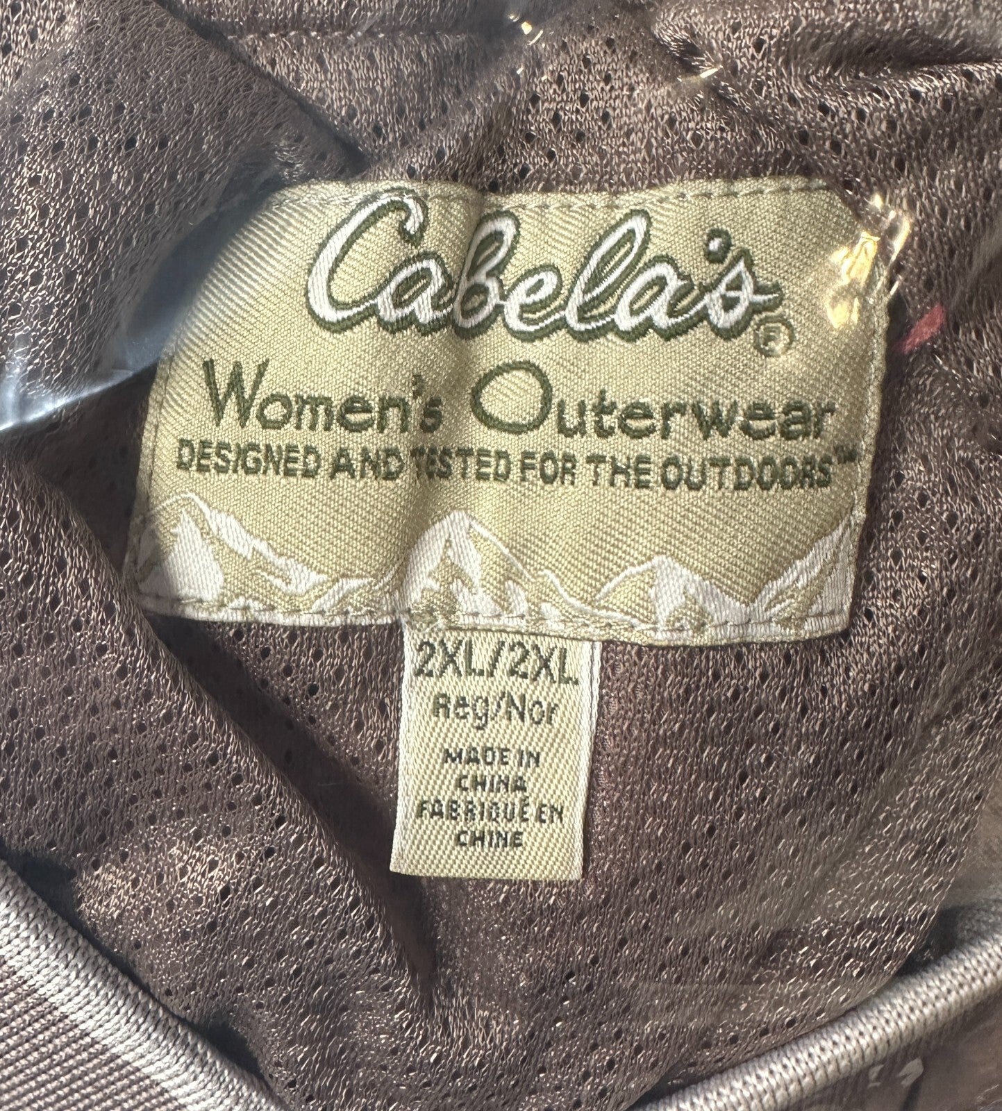 Cabelas Pullover Womens 2XL Brown Windbreaker V Neck Casual Golf "Windcrest"