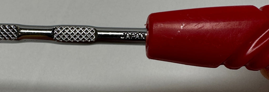 Vintage Nevco Cooking Serving Spoon Forged Stainless Steel Japan Red Hand