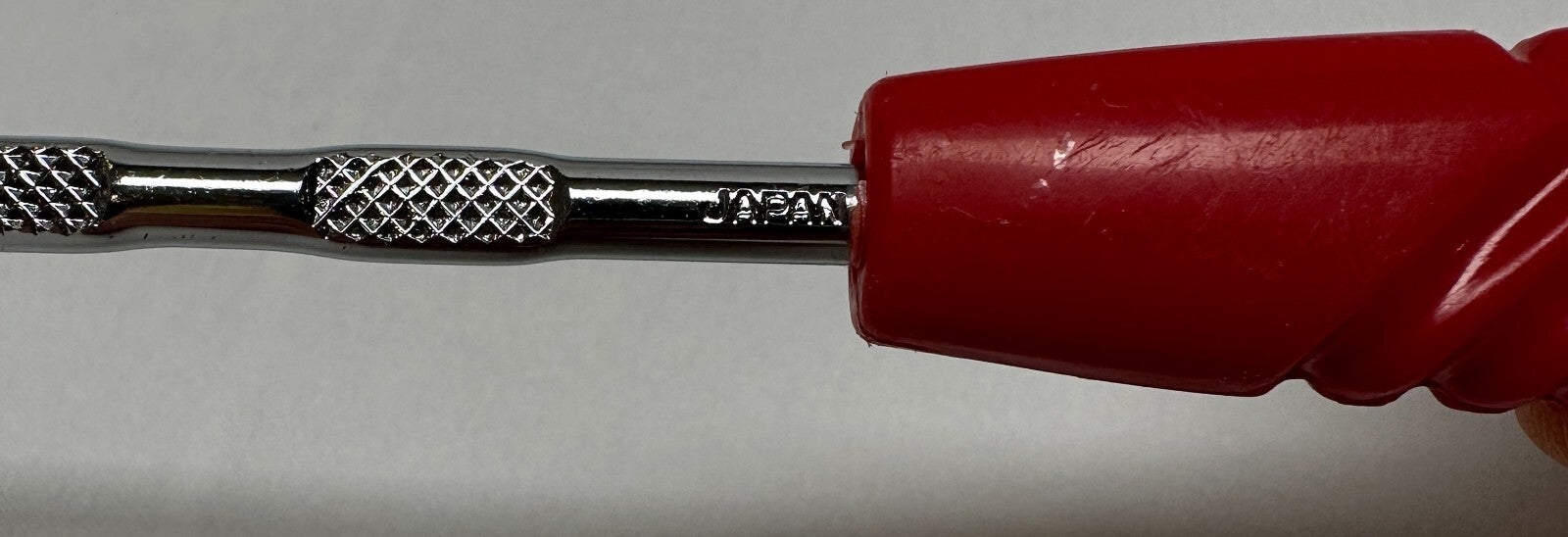 Vintage Nevco Cooking Serving Spoon Forged Stainless Steel Japan Red Hand