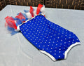 Dog Puppy American Flag Tutu Shirt Outfit 4th Fourth of July Dog Apparel Size M