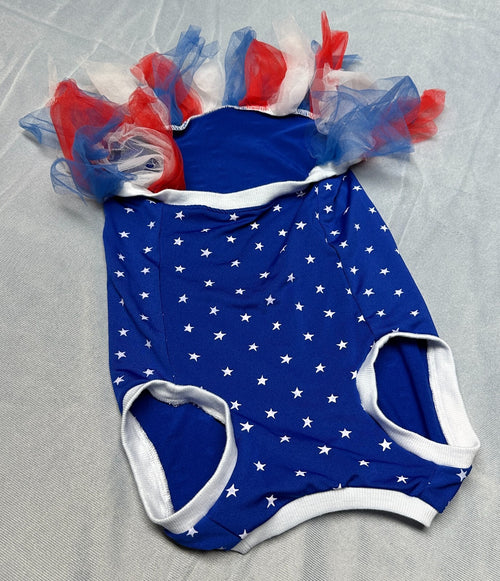 Dog Puppy American Flag Tutu Shirt Outfit 4th Fourth of July Dog Apparel Size M