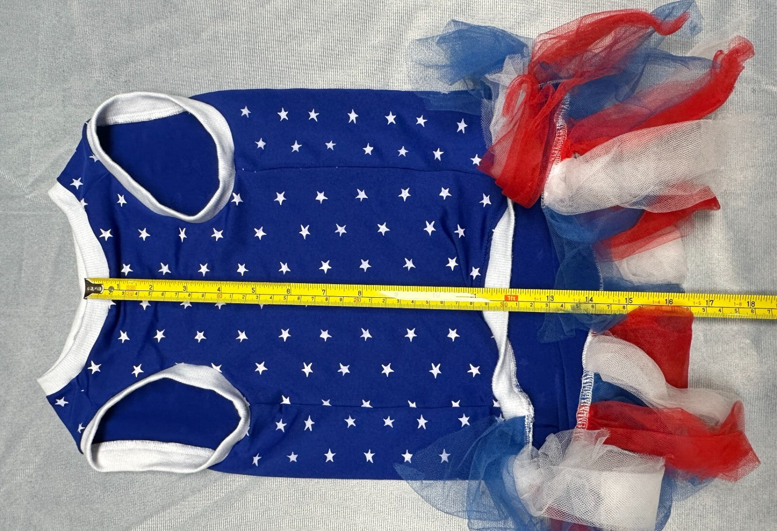 Dog Puppy American Flag Tutu Shirt Outfit 4th Fourth of July Dog Apparel Size M