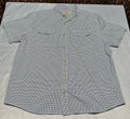 Duluth Trading Co Short Sleeve Button Shirt Mens 2XL Plaid Blue Check