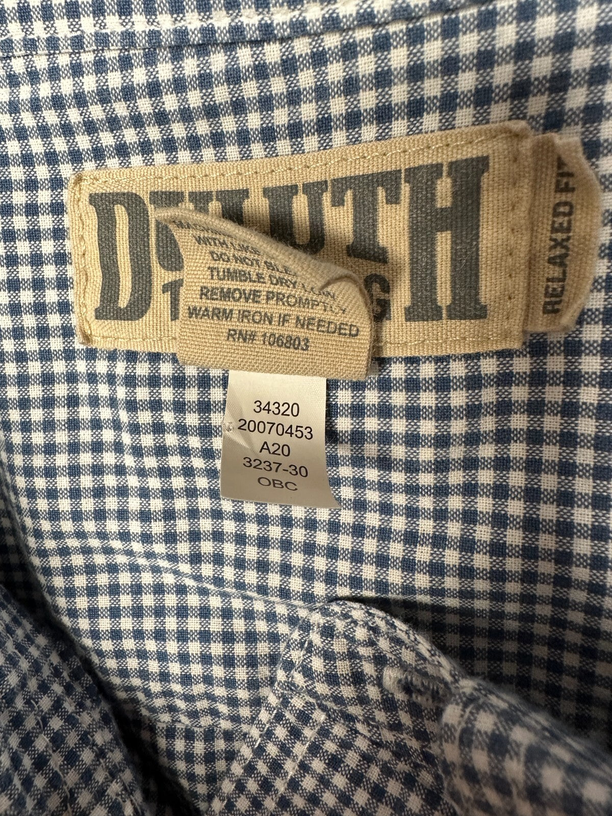 Duluth Trading Co Short Sleeve Button Shirt Mens 2XL Plaid Blue Check