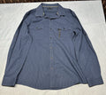 Rock & Republic Shirt Mens Large Blue Button Down Roll Tab 100% Cotton Striped