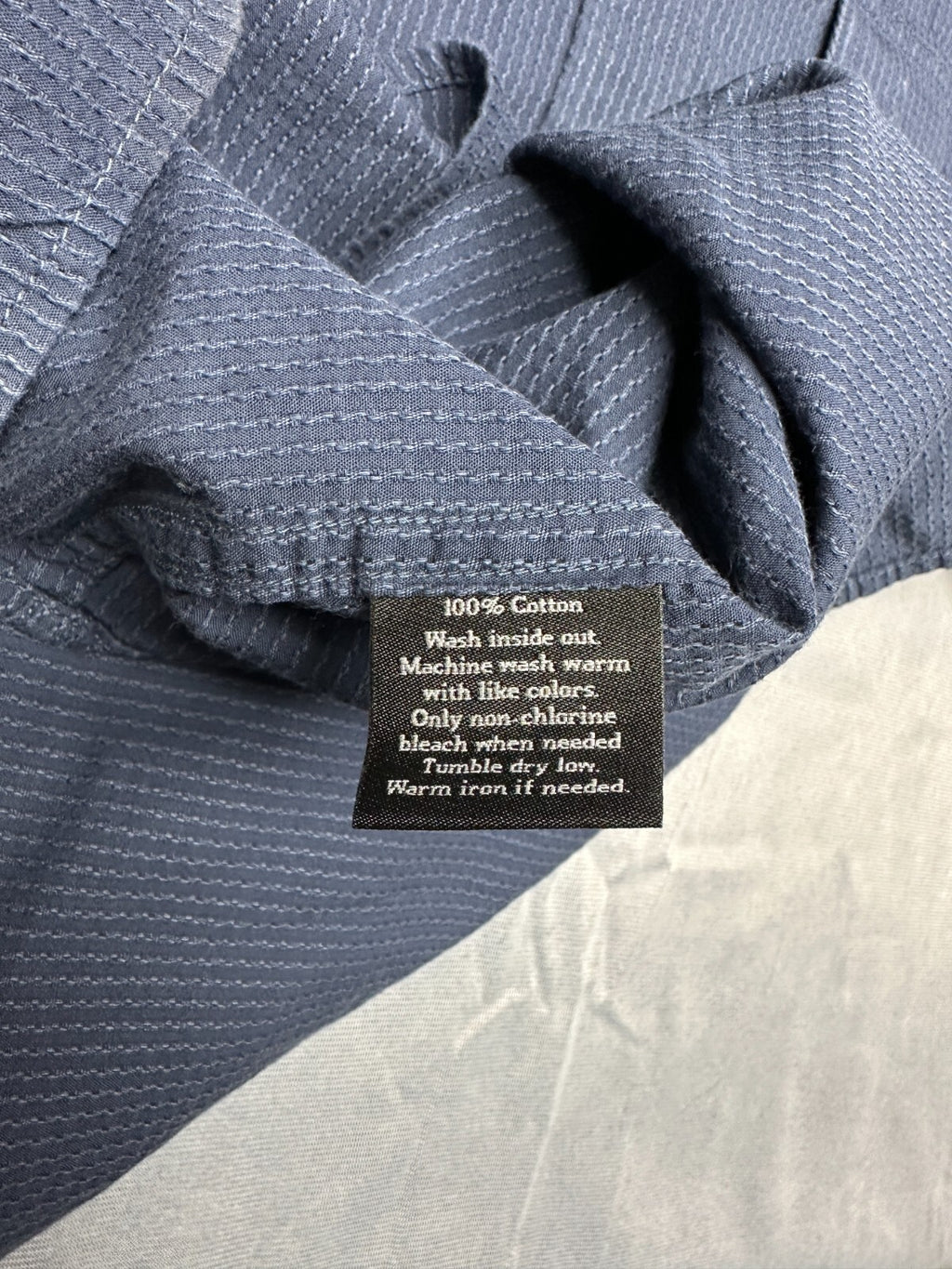 Rock & Republic Shirt Mens Large Blue Button Down Roll Tab 100% Cotton Striped