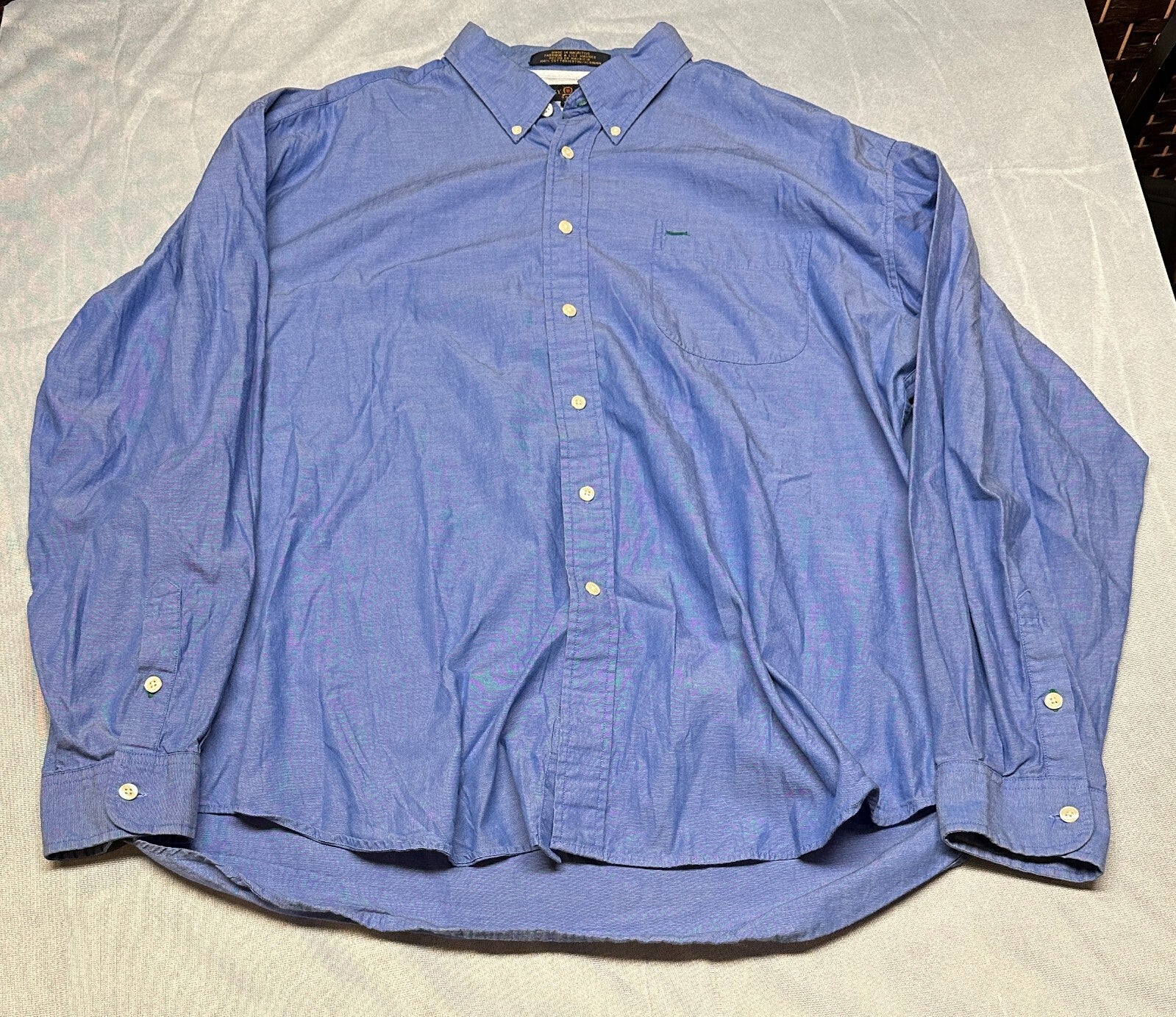 Tommy Hilfiger Golf Button Down Shirt Adult XXL 2XL Blue Long Sleeve Mens *Marks