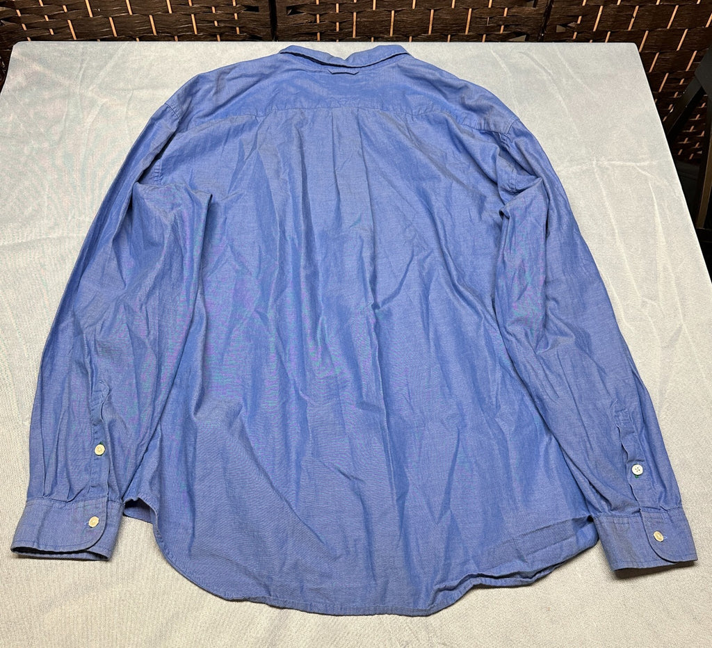 Tommy Hilfiger Golf Button Down Shirt Adult XXL 2XL Blue Long Sleeve Mens *Marks