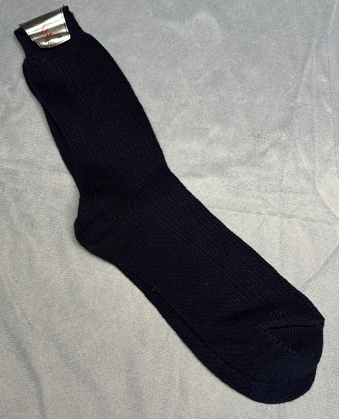 Vintage Le Mans Casual Crews 100% Soft Cotton Socks Black 1 Pair NWT NOS Size 11
