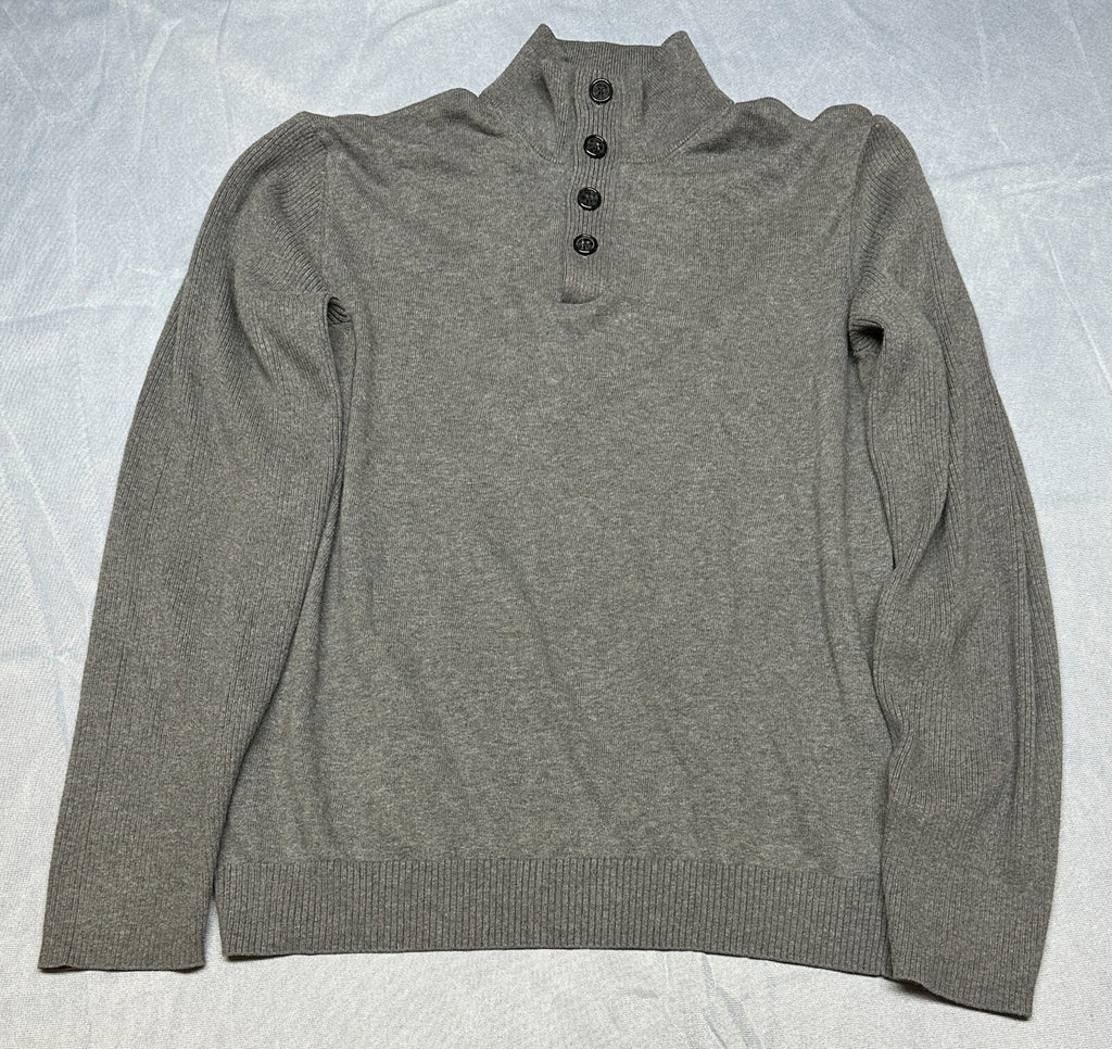 Michael Kors Mens Gray Turleneck 4-Button Sweater Great Condition Large