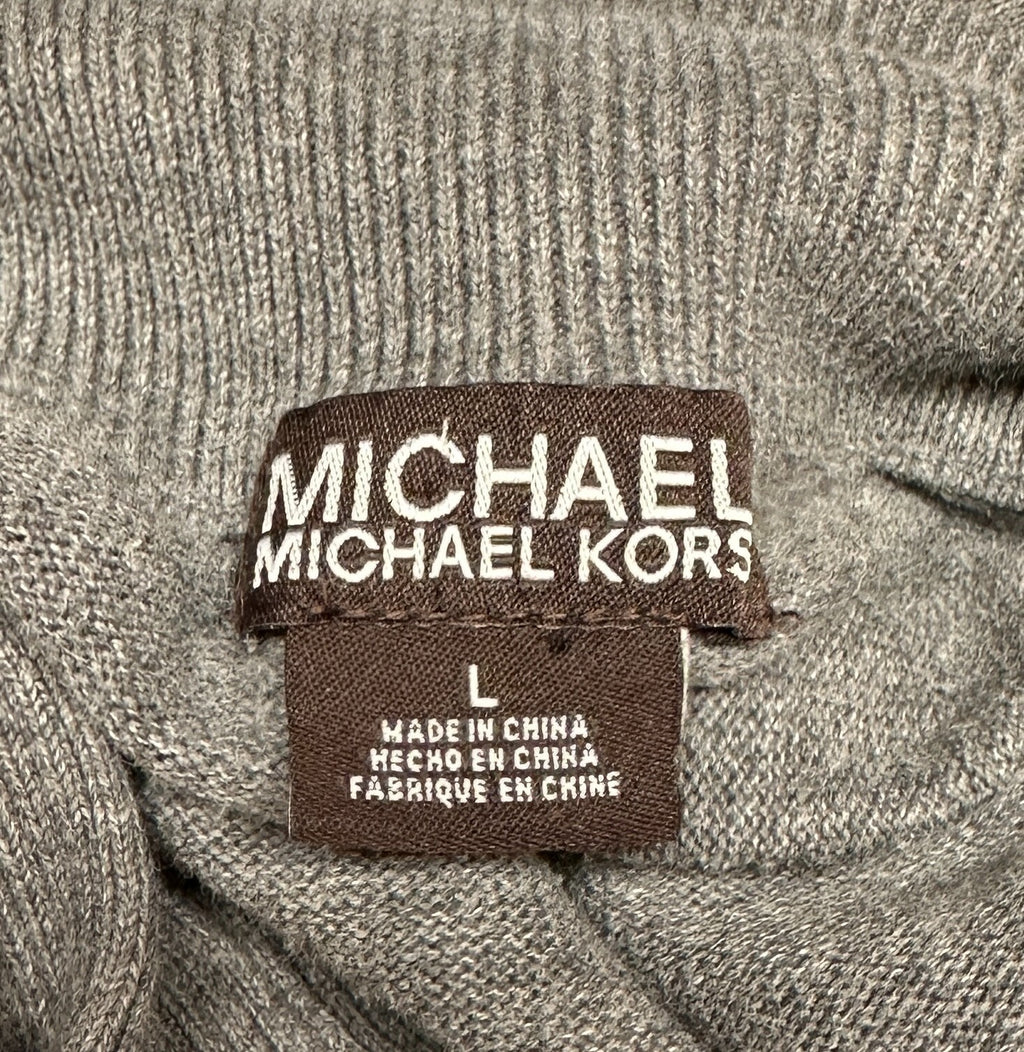 Michael Kors Mens Gray Turleneck 4-Button Sweater Great Condition Large
