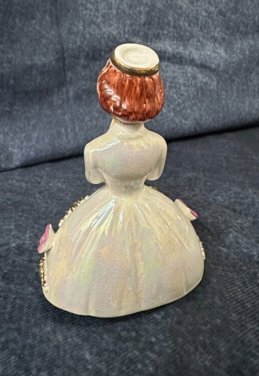 Vintage Trinket Bisque Porcelain Communion Girl Rosary Angel /w Rosary Japan