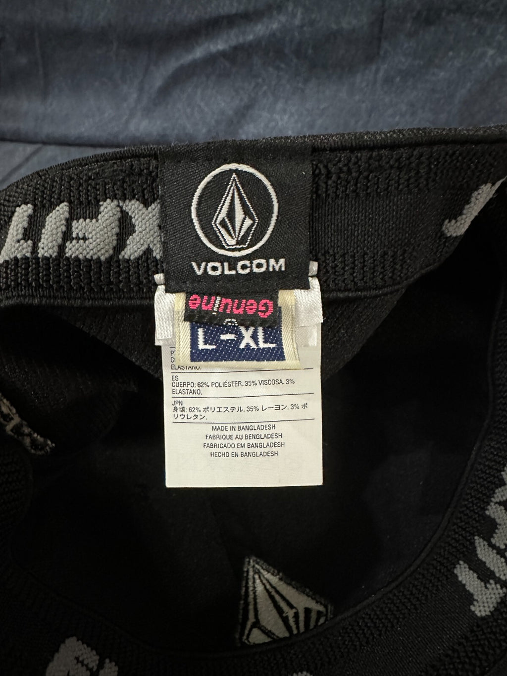 Volcom Logo FlexFit Hat Cap Dark Grey Large/XL