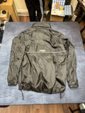 Mens London Fog Black with Grey Stripe Lightweight Jacket Windbreaker Size Large