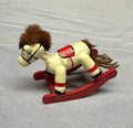 Vintage Wooden Hand Painted Rocking Horse Christmas Ornament *See Description*