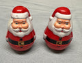 Set of 2 Vintage Plastic Santa Claus Christmas Roly-Poly Double-Faced/Two-Faces
