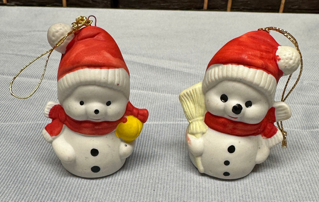 Set of 2 Vtg House Of Lloyd Christmas Around The World Snowman Ornaments Taiwan
