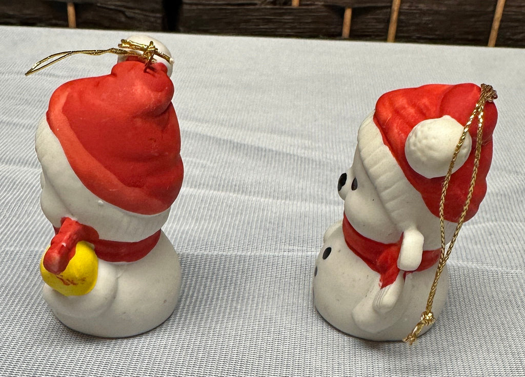 Set of 2 Vtg House Of Lloyd Christmas Around The World Snowman Ornaments Taiwan