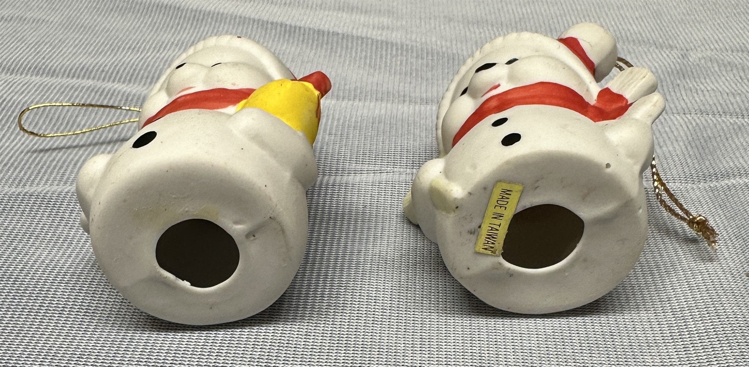 Set of 2 Vtg House Of Lloyd Christmas Around The World Snowman Ornaments Taiwan
