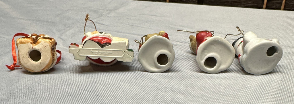 Vintage Christmas Ornament CVS 5x Folk Art / Country Style Bear Santa Snowman