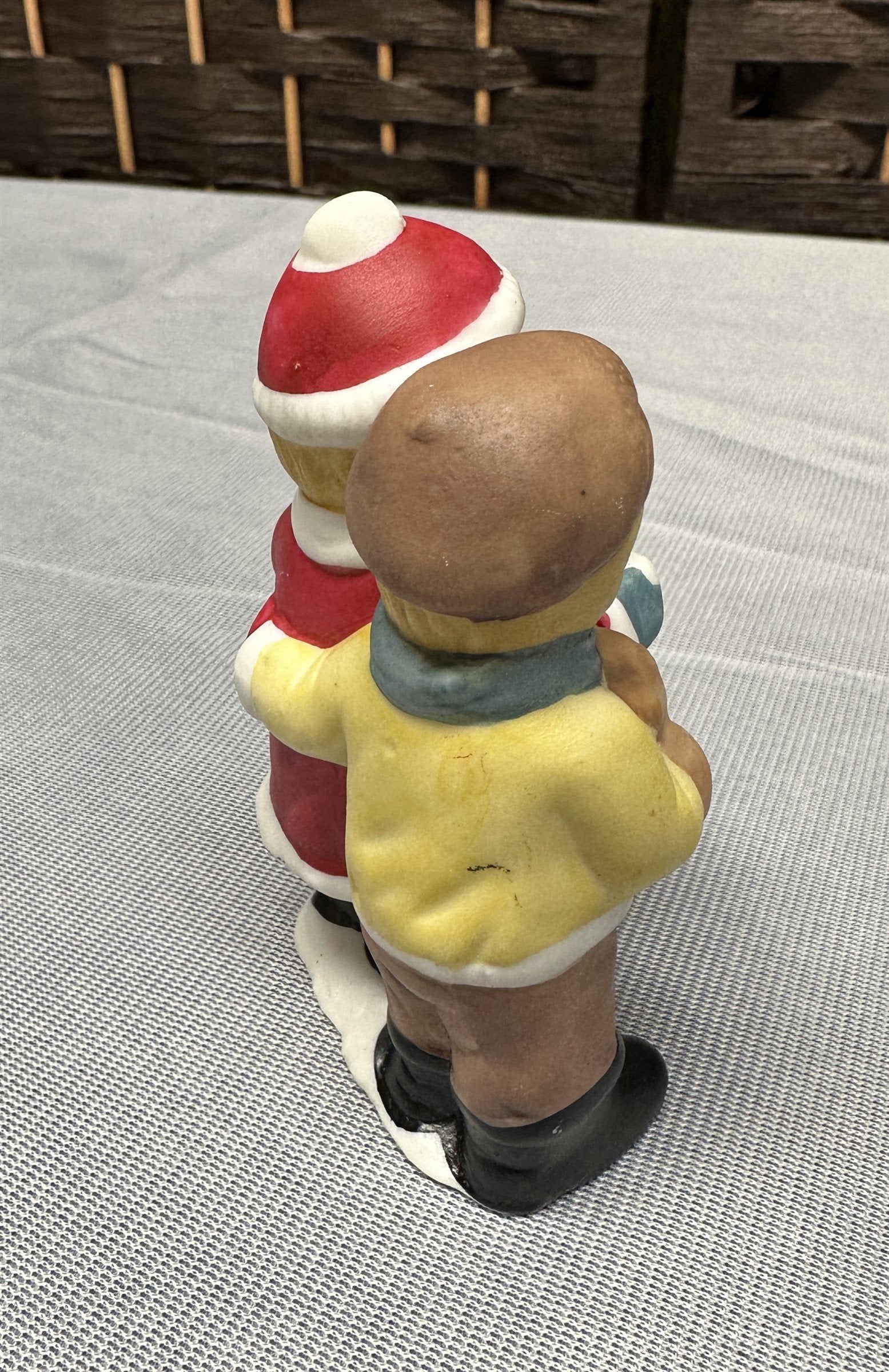 Vintage Christmas Caroling Children Figurine Ornament Small Holiday Decor