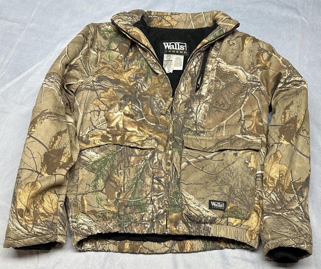 Vintage Walls Camo Bomber Jacket Insulated Boys XL (Fits Mens S) Workwear