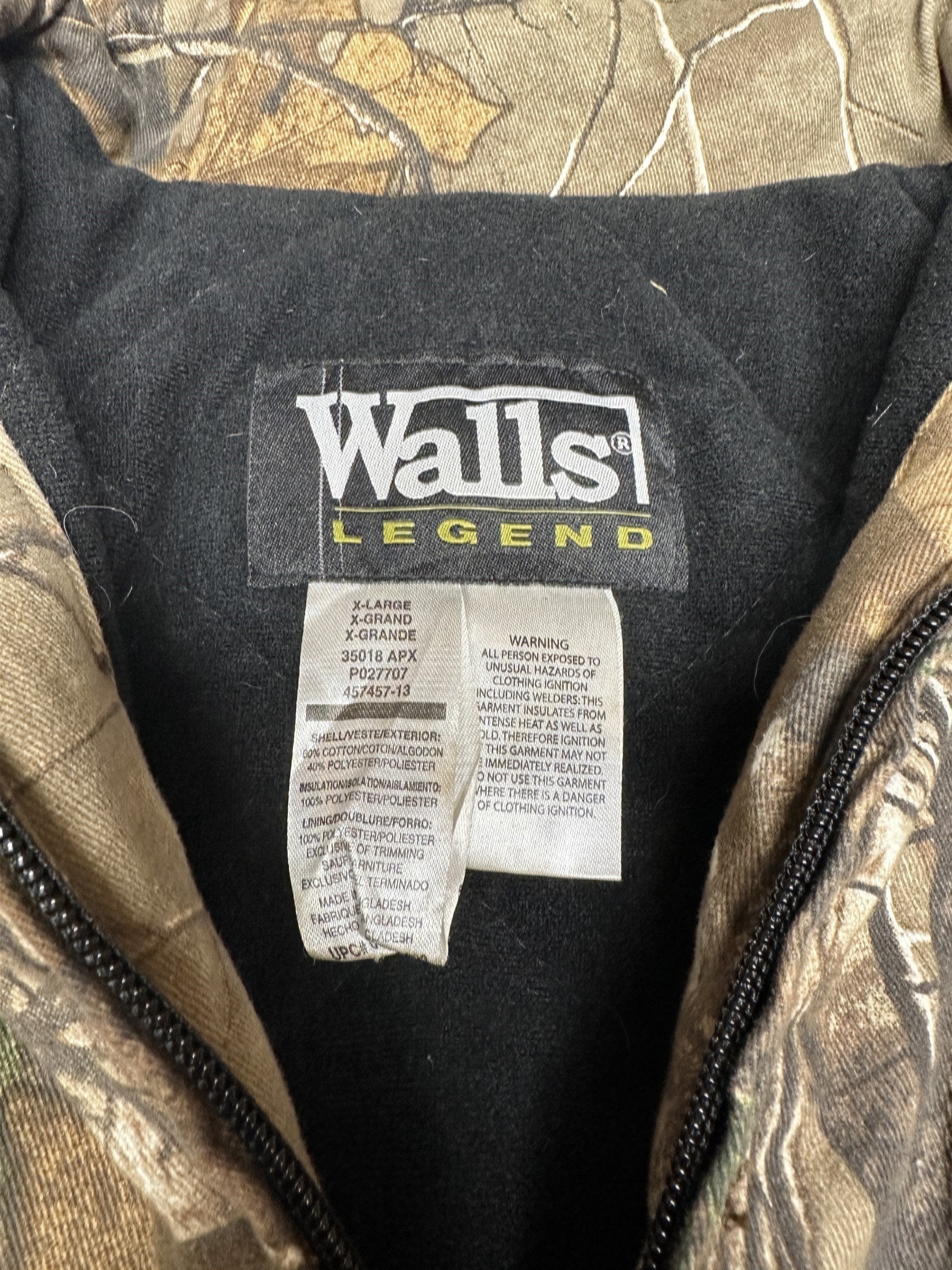 Vintage Walls Camo Bomber Jacket Insulated Boys XL (Fits Mens S) Workwear