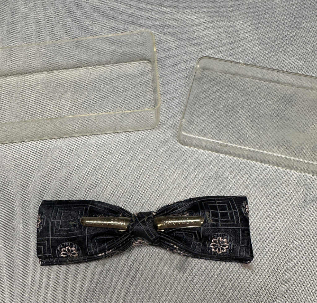 Vintage London Beau Rayon USA Clip-On Bow Tie Mens