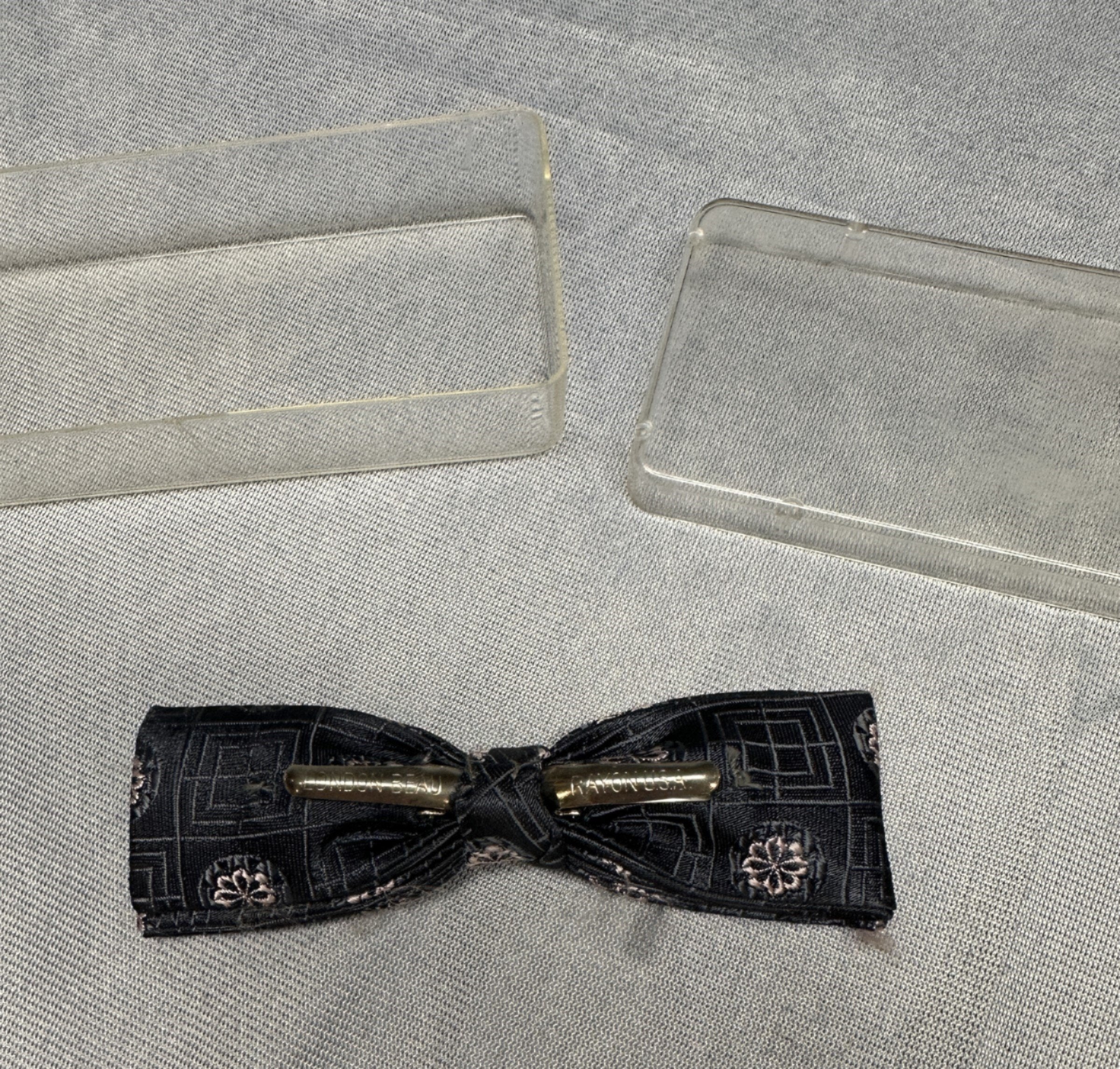 Vintage London Beau Rayon USA Clip-On Bow Tie Mens