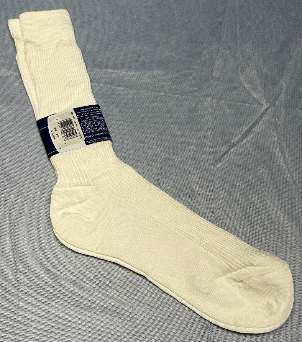 Vintage Private Club Cotton Mens White Socks 10-10.5 Combed Cotton NWT NOS