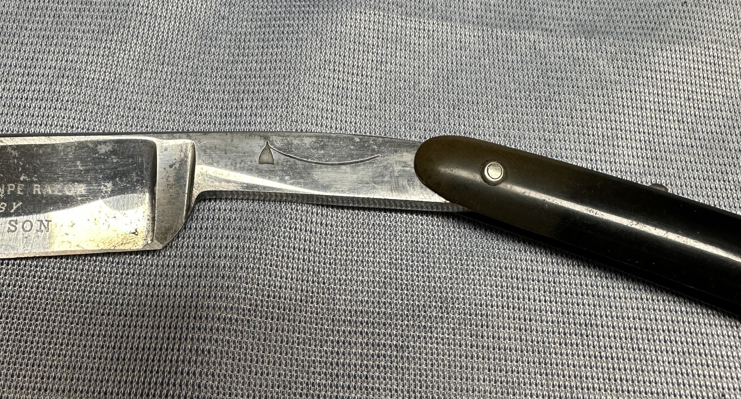 Vintage Geo Wostenholm & Son "The Only Genuine Pipe Razor" Folding Shaving Razor
