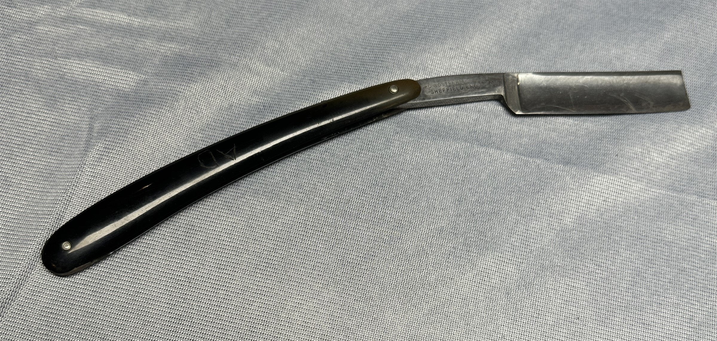 Vintage Geo Wostenholm & Son "The Only Genuine Pipe Razor" Folding Shaving Razor